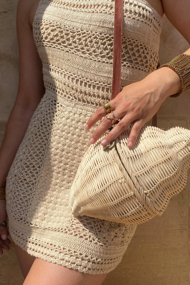 See-through mesh bodycon mini jurk