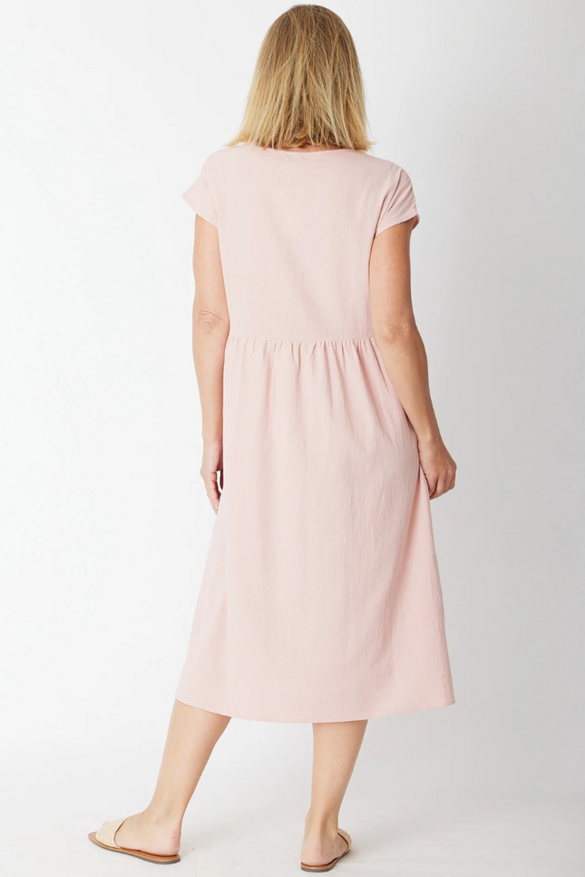 Vintage elegante katoenen effen jurk