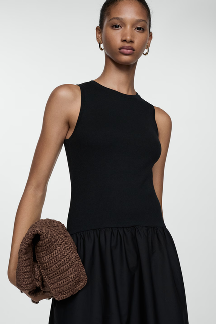 Elegante lange sleeveless jurk