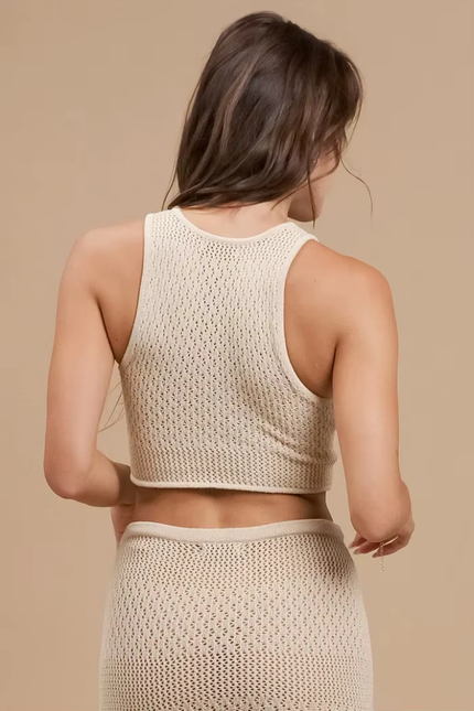 Tank top+rok knitted sleeveless set