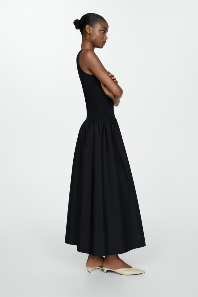 Elegante lange sleeveless jurk