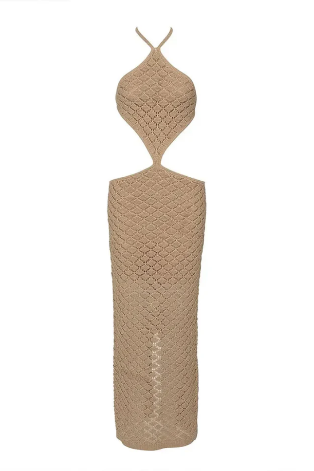 Knitted mesh cut out design chic jurk