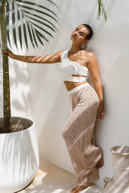 Chic hollow out knitted broek