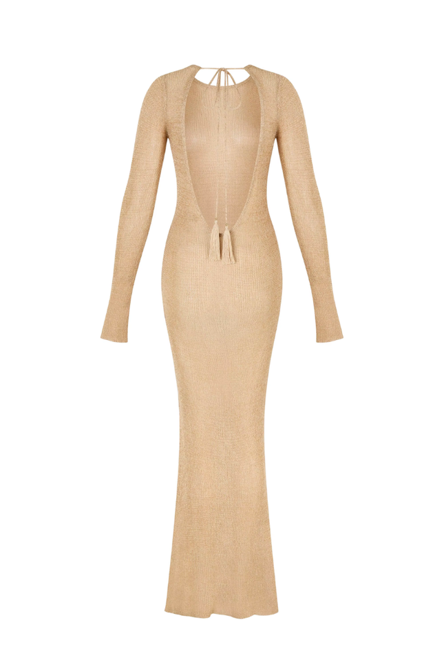 Cover up knit beach design see-through jurk (video)